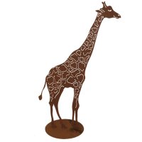 Rostdeko Giraffe XXL auf Platte